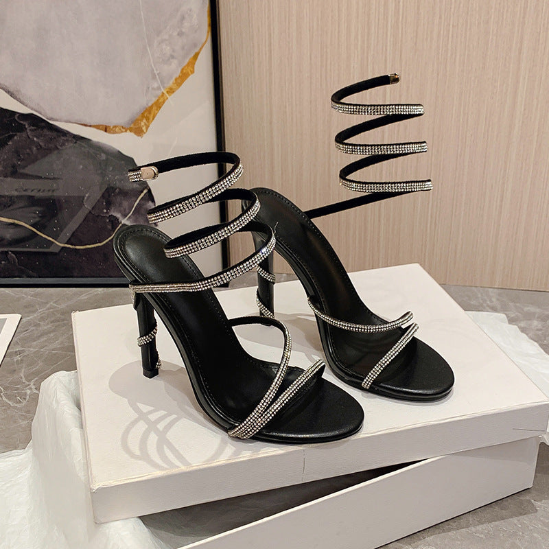 Snake-shaped Stiletto Heel Sandals - originaledrip