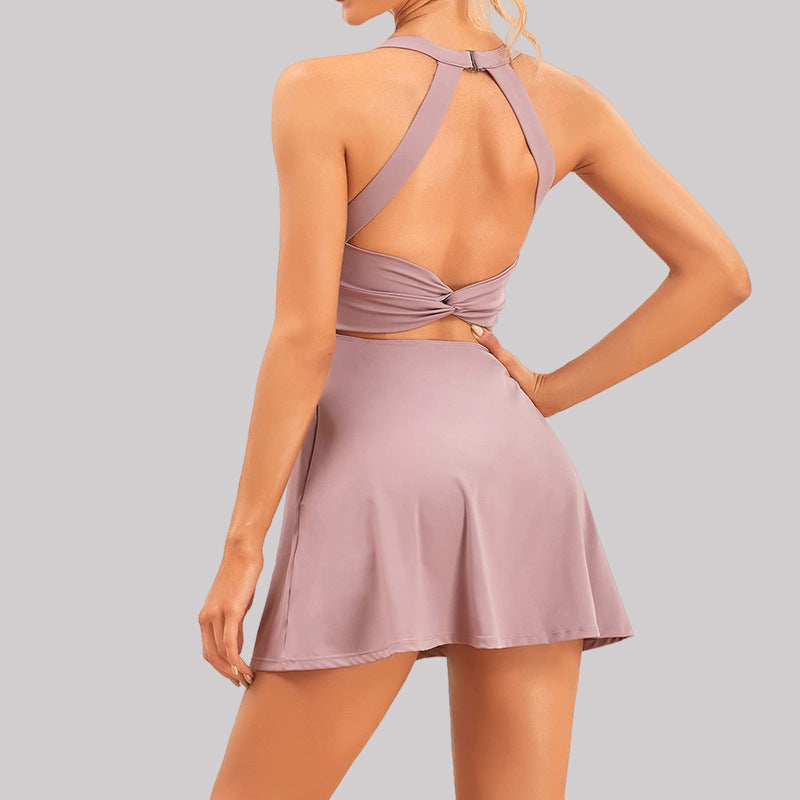 Abito sportivo color carne senza maniche