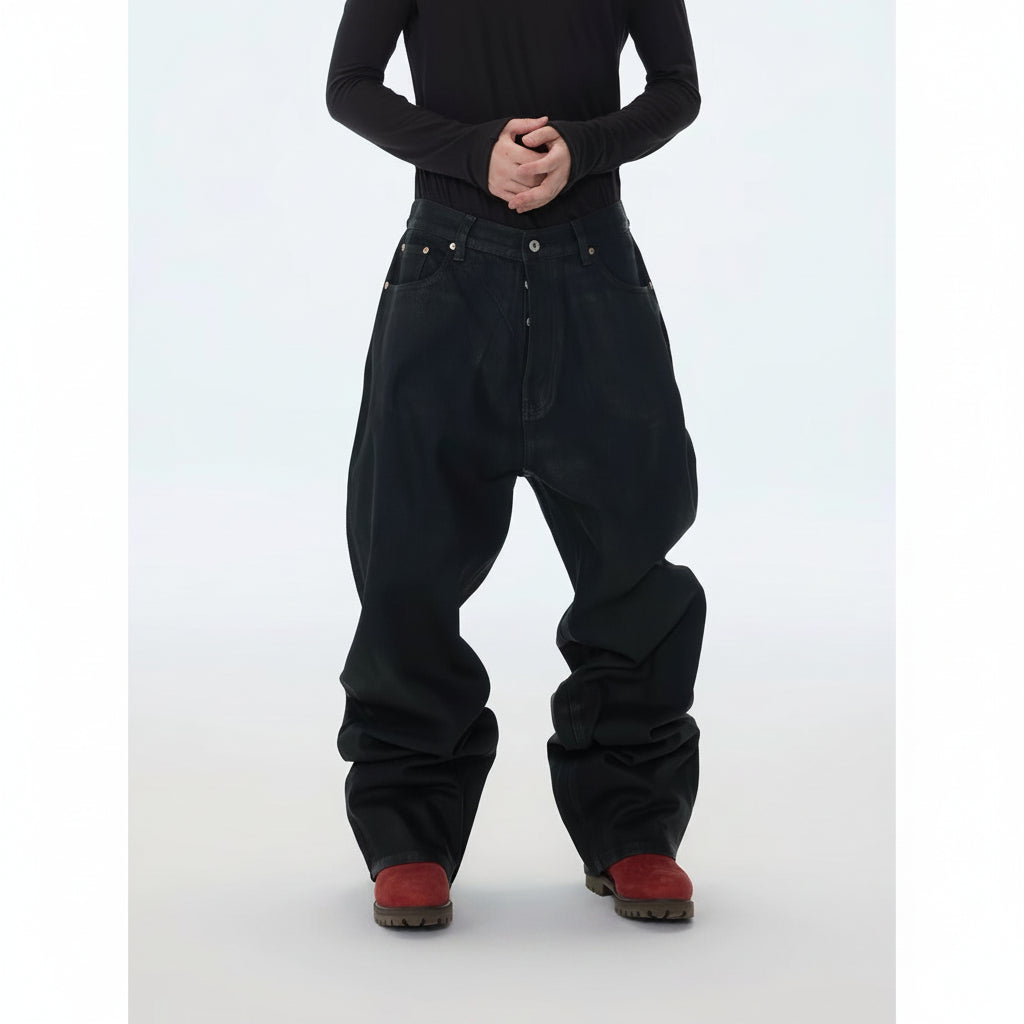 Jeans uomo neri leggermente svasati