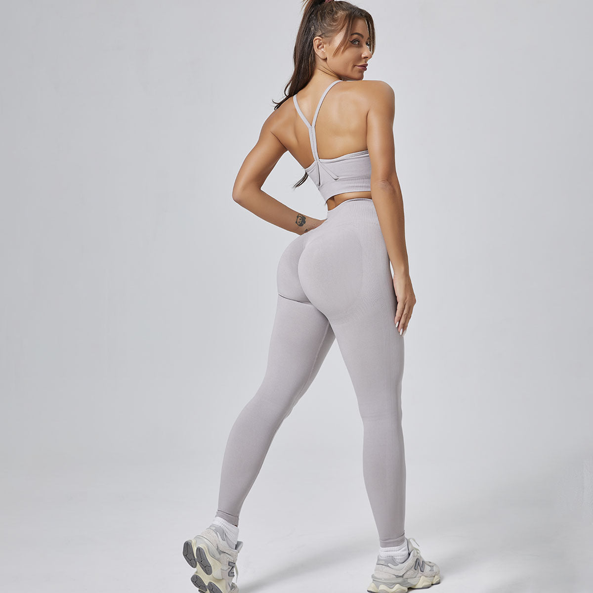Completo yoga fitness a vita alta con imbottitura removibile