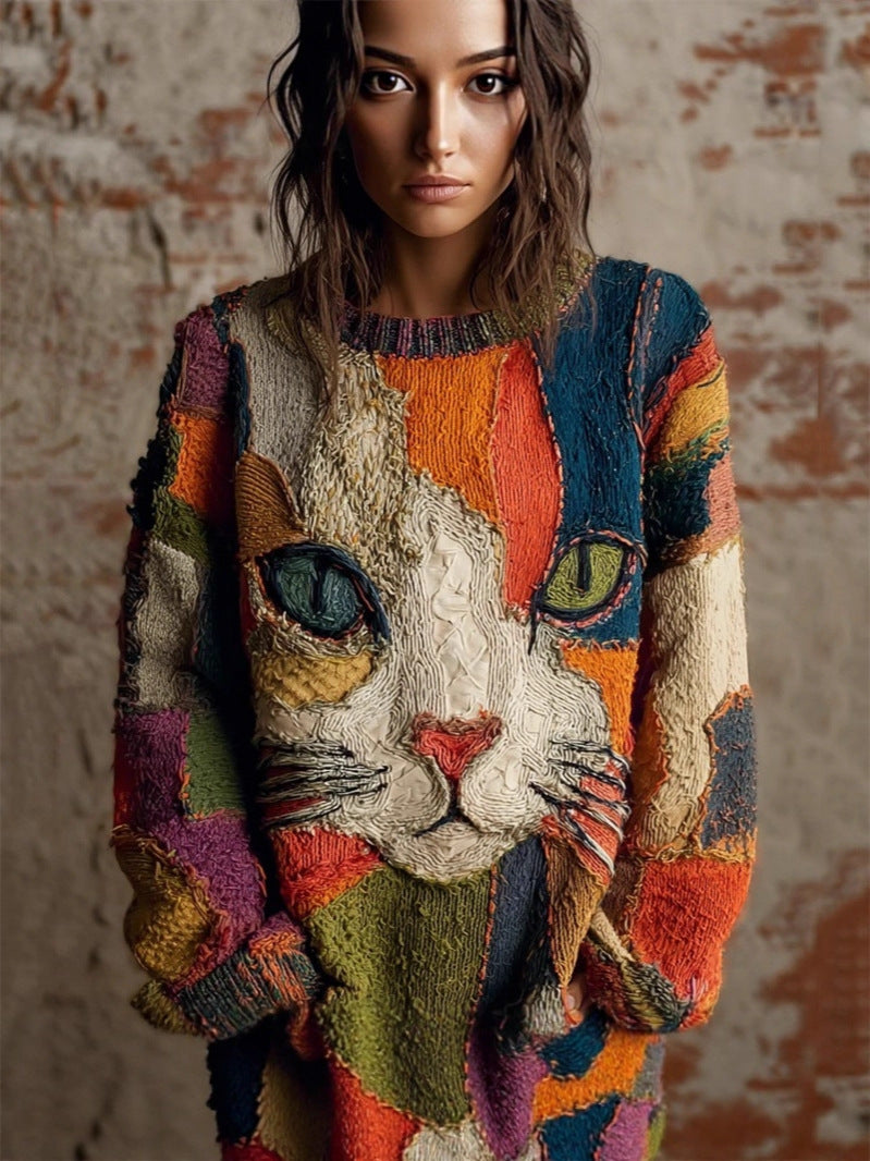 Maglione donna con stampa animalier