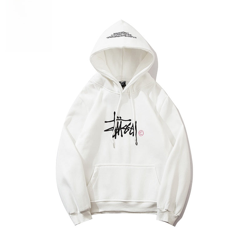 Felpa con Cappuccio Ricamata con Interno in Pile per Uomo e Donna - originaledrip 28.00