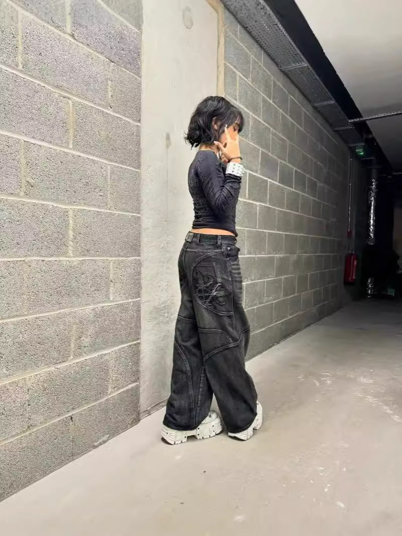 Women's Washed Straight Leg Jeans - originaledrip 32.00