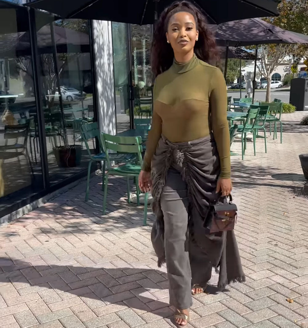 Rounded-leg straight-leg pants - originaledrip 35.00