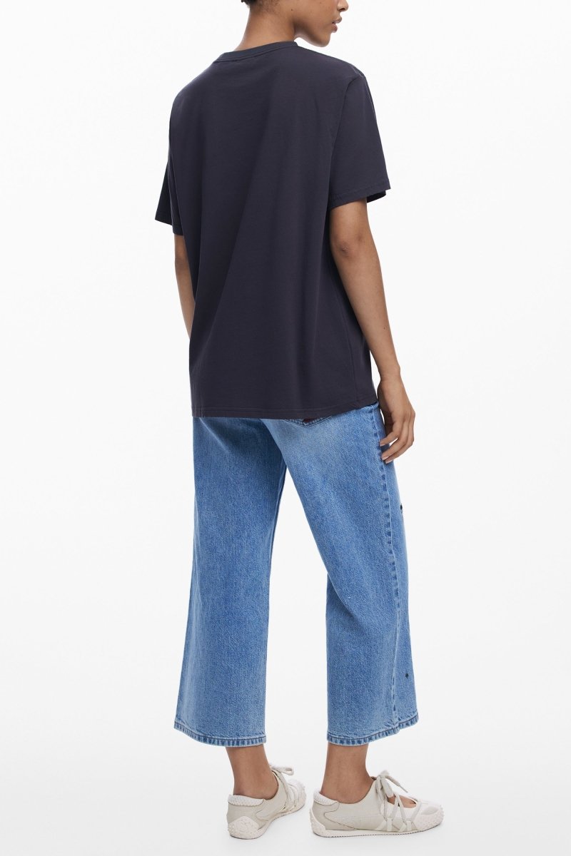 DESIGUAL WOMEN'S SHORT-SLEEVE T-SHIRT BLACK-1