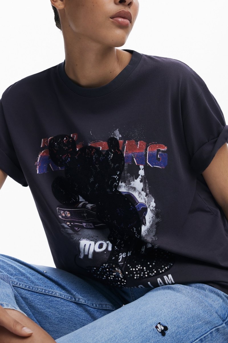 DESIGUAL WOMEN'S SHORT-SLEEVE T-SHIRT BLACK-2