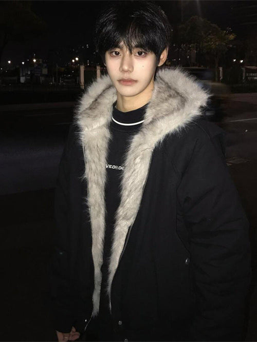 Cleanfit Zuo Shan Diao Giacca Invernale Uomo in Cotone Imbottito, Cappuccio con Collo in Pelliccia, Piumino Corto Caldo e Spesso Stile Americano - originaledrip 39.00