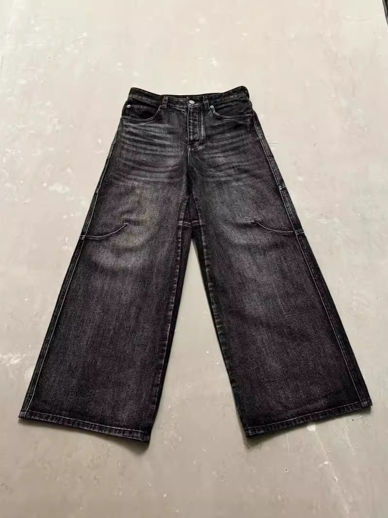 Women's Washed Straight Leg Jeans - originaledrip 32.00