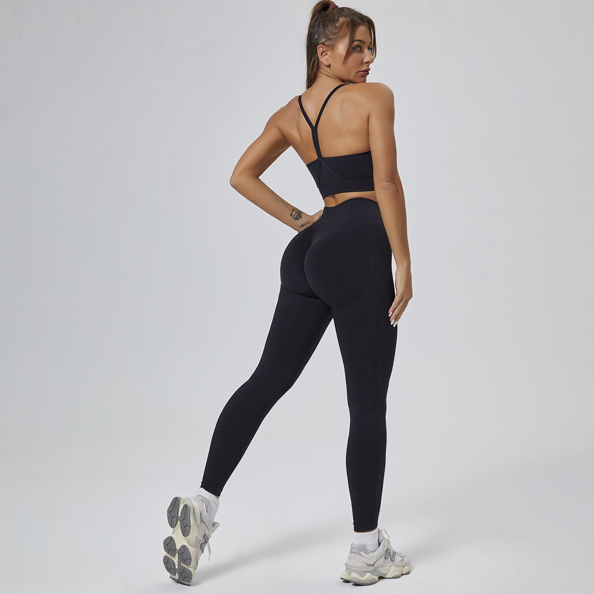 Completo yoga fitness a vita alta con imbottitura removibile