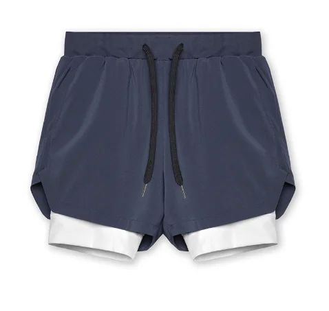Pantaloncini sportivi da corsa 2 in 1 da uomo